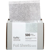 ForPro Professional Collection Expert Embossed Foil Sheets 500S, Aluminum, Pop-Up Foil Dispenser, Hair Foils for Color Application & Highlighting Services, Food Safe, 5” W x 10.75” L, (Pack of 12)