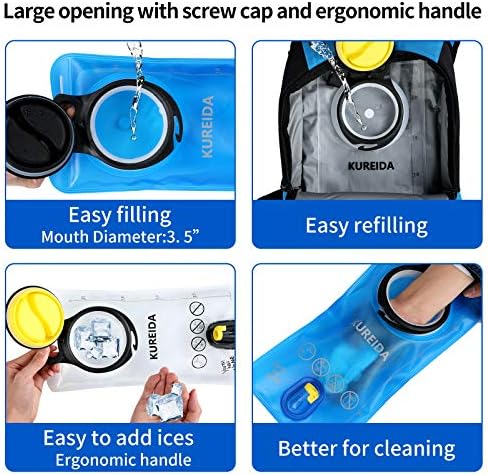 Hydration Bladder 2 Liter, BPA Free Water Bladder for Hiking Backpack Water Storage Bag with Insulated Tube, Hydration Backpack Replacement for Outdoor Camping Running Hiking