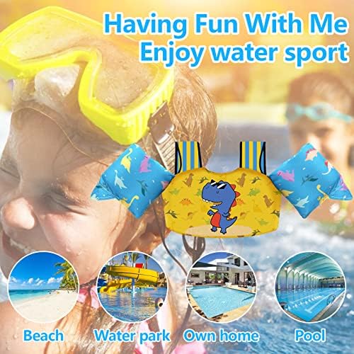 Chriffer Kids Swim Vest Life Jacket for 22-66 Pounds Boys and Girls, Toddler Floaties with Shoulder Harness Arm Wings for 2,3,4,5,6,7 Years Old Baby