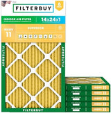 Filterbuy 14x24x1 Air Filter MERV 11 Allergen Defense (6-Pack), Pleated HVAC AC Furnace Air Filters Replacement (Actual Size: 13.38 x 23.38 x 0.75 Inches)