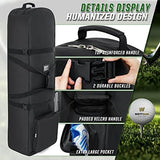 Golf Travel Bags for Airlines with Adjustable Support Rod and Detachable Shoulder Straps, Soft Foldable Golf Club Travel Covers, 900D Heavy Duty Oxford -Universal Size