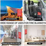 Home Emergency Fire Blankets 59“ x 59” Fiberglass Fire Blankets Essential Emergency Fire Blankets for Home and Kitchen 2 Packs