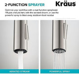 KRAUS Oletto Single Handle Pull Down Kitchen Faucet in Spot Free Stainless Steel, KPF-2820SFS
