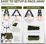 MARCHWAY Lightweight Folding Camping Chair with Spring Lock, Stable Compact Portable for Outdoor Camp, Travel, Beach, Picnic, Festival, Hiking, Backpacking (Lowback Green)