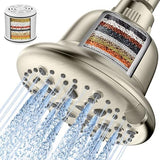 Cobbe Filtered Shower Head, 7 Modes High Pressure Shower Heads - 16 Stage Shower Head Filter for Hard Water for Remove Chlorine and Harmful Substances (Elegant Brushed Nickel, 5 Inch Round)
