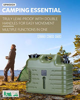 UPWOIGH 5 Gallon Water Jug, Camping Water Container,Truly No Leakage Water Storage,Large Military Green Water Tank,BPA Free Portable Emergency Water Containers for Outdoors Hiking Accessories