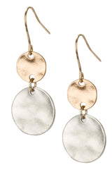 SPUNKYsoul Tribal Boho Dangle Earrings, Handmade Mixed Metal Drop Style (Sienna 2 Pack)