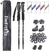 TheFitLife Nordic Walking Trekking Poles - 2 Sticks with Anti-Shock and Quick Lock System, Telescopic, Collapsible, Ultralight for Hiking, Camping, Mountaining, Backpacking, Walking, Trekking