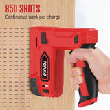 POPULO Electric Staple Gun, 2 in 1 Electric Stapler Tacker 4V Cordless Brad Nailer Kit, Battery Powered Nail Gun for Upholstery, Carpentry, DIY with Staple Remover, 1550 Staples and Nails