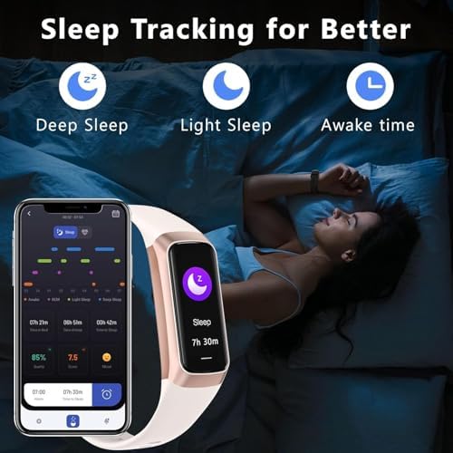 Fitness Tracker with 24/7 Heart Rate Sleep Blood Oxygen Monitor,IP68 Waterproof Smart Watch,1.10''AMOLED Touch Color Screen,Step Counter Health Activity Trackers for Women Men