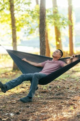 ENO TravelNest Hammock & Straps Combo - Portable Hiking and Camping Hammock with Straps Included - Travel Hammock for Camping, Hiking, Backpacking, a Festival, or The Beach - Charcoal