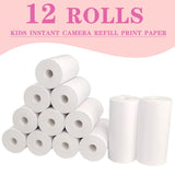 Instant Print Camera for Kids with 12 Rolls Refill Paper, Digital Camera for Girls Christmas Birthday Gifts, 32G SD Card