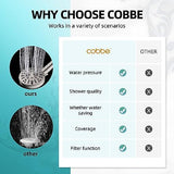 Cobbe Handheld Shower Head with Filter, High Pressure 9 Spray Mode Showerhead Built-in Power Wash with Hose, Bracket and Water Softener for Hard Water Remove Chlorine, Brushed Nickel