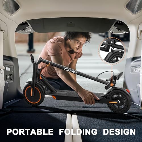 VOLPAM Electric Scooter, 350W/500W, 8.5"/10" Tires, 12/21/28 Miles Range, 16/19/22Mph, Folding E-Scooter with Dual Braking