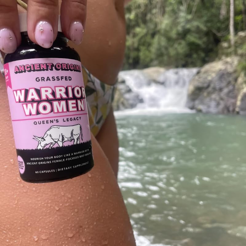 Warrior Women's Beef Organ Superfood Supplement (Beef Heart, Liver, Colostrom & 4 More) - 100% Grass Fed & Grass Finished - Balance Hormones, Energy, & More for Women (60 capsules, 500 mg each)