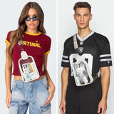 DOUBLE ZIP Clear bags Stadium Approved Crossbody Sling Bag Fanny Pack Purses for Women Men Belt bag for Stadium Events