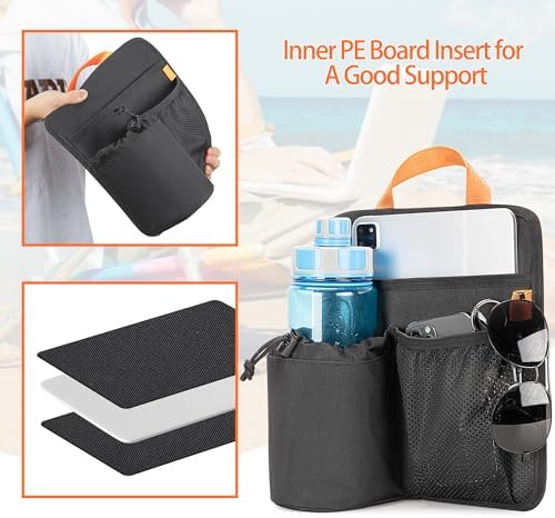 Beach Chair Cup Holder, Chair Side Organizer Easily Attached to Armrest with 2 Self-Adhesive Fastener Strap, Hanging Chair Attachment for Water Bottle, Sunglasses, Phone, Snack, etc..