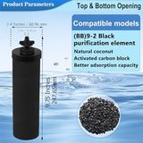 NSF/ANSI 42 Certified Black Purification Elements, for BB9-2® Water Filters Replacement, Compatible with Berkey Gravity Filtration System, Replacement for Berkey Black Filter, Pack of 2