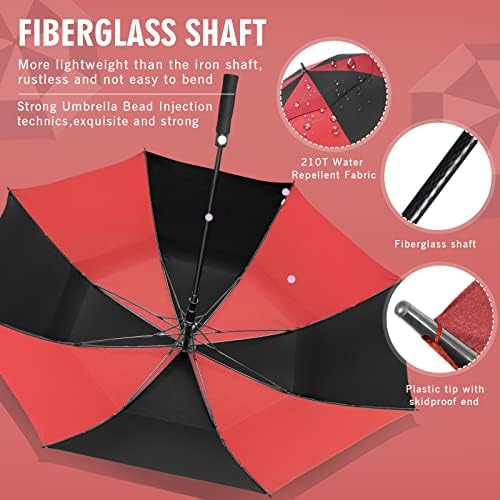 ZOMAKE Automatic Open Extra Large Golf Umbrella 51/54/62/68 Inch, Double Canopy Vented Windproof Oversize Stick Umbrellas for Rain