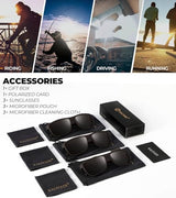 KALIYADI Polarized Sunglasses for Men, Lightweight Sun Glasses with UV Protection for Driving Fishing Golf