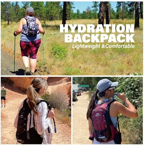 15L Insulated Hydration Backpack Pack with 2L Water Bladder Lightweight Hiking Backpack Bag for Women Men Daypack for Hiking Running Festival Camping Biking