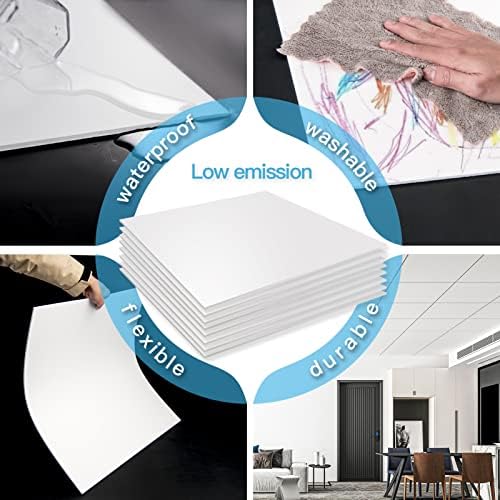 Art3d 12-Pack Smooth Drop Ceiling Tile 2ft x 2ft - Fire-Rated, Waterproof, Reusable - Preimum PVC, No Sag and Breakage - Cover 48 Sq. Ft, White