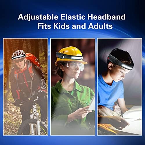 COSOOS Original 2 Rechargeable Headlamps, Bright LED Headlamp Flashlight 1000 Lumen, 230 ° Wide Beam & Spot Light, Motion Sensor, 2.4 oz Head Lamp with Clips for Hardhat, Camping, Hiking