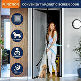 Magnetic Screen Door, Keep Bugs Out, Pet & Kid Friendly，Works with Front Doors, Sliding Doors,Fit Door Size 36 x 80 Inches ‎Black