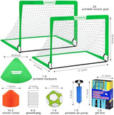 Kids Soccer Goals for Backyard Set - 2 of 4' x 3' Portable Soccer Goal Training Equipment, Pop Up Toddler Soccer Net with Soccer Ball, Soccer Set for Kids and Youth Games, Sports