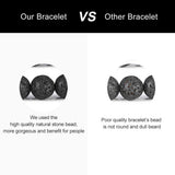 M MOOHAM Mens Beaded bracelets set, Natural Black Lava Rock Stone Bracelet