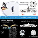 NearMoon Rain Shower Head, Ultra-Thin Design-Pressure Boosting, Awesome Some Experience, High Flow Stainless Steel Rainfall Head (12 Inch, Chrome Finish)