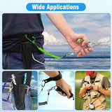 10 PCS Heavy Duty Fishing Lanyards with 2 Sizes, Retractable Safety Fishing Tool Ropes Steel Wire Coiled Lanyard with Carabiner and Keychain, Leash Rod Tether Accessories for Pliers Boating Kayak
