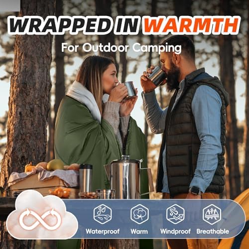 MEREZA Sleeping Bags XL for Adults Cold Weather Mens Large Wide Sleeping Bag for Big and Tall Girls Boys with Compression Sack for Camping Backpacking Warm & Cool Weather