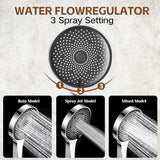 Shower Head,10”Rain Shower Head with Handheld Spray Combo and Adjustable Extension Arm/3-Way Flow Regulator/Shower System,High Pressure Rain Fall Hose,Chrome