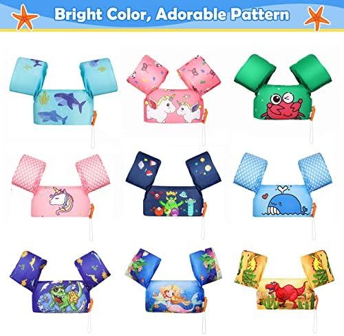 MoKo Toddler Swim Vest for Kids, 20-66 lbs, Arm Floaties with Adjustable Straps, Nylon Material, Swim Vest for Toddlers Learning to Swim