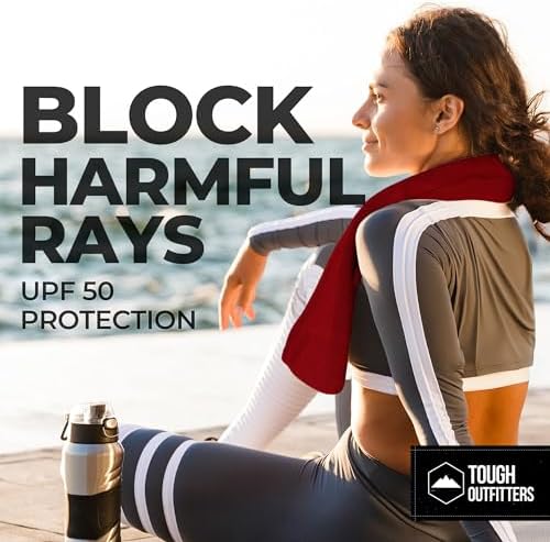 Tough Outdoors Cooling Towel - Cooling Towels for Neck & Face - Ice Wrap & Sweat Rag for Camping Gym Yoga & Sports - Workout Towel for Gym Sweat - Cool Towels for Extreme Heat
