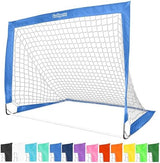 GoSports Portable Soccer Goals for Kids - 13 Color Options - Choose 4 x 3 ft or 6 x 4 ft - Team Tone Pop Up Nets for Backyard
