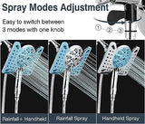 2.5 GPM Shower Head with Handheld: 2-in-1 High Pressure Shower Heads with Handheld Spray Combo 7.5" Rain Shower and 10 Spray Settings Handheld Shower Head, Detachable Showerhead with Hose