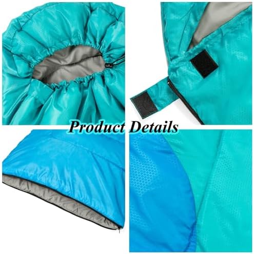 Sleeping Bag - 3 Seasons for Adults Kids Boys Girls Camping Hiking - Warm Cold Weather Lightweight Portable with Compression Bag for Backpacking in Spring, Summer, Fall and Winter