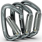 FresKaro 4inches 25kN-5621lbs Climbing Carabiners, UIAA CE Certified, Twist Auto Locking, Made of 7075 Aluminium, Lightweight, Rust Proof, for Mountaineering, Rappelling etc., Multi-Colors