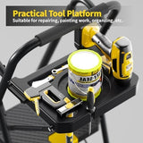 KINGRACK 5 Step Ladder with Tool Platform, Folding Step Stool with Handrails, Sturdy Steel Ladder with Wide Pedal, 800 LBS Portable Safety Ladder for Adults Painting Home Outdoor Garage