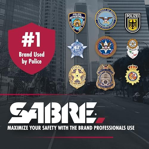 SABRE Runner Pepper Gel, Maximum Police Strength OC Spray, Reflective Hand Strap for Easy Carry & Quick Access, 0.67 fl oz, Secure & Easy to Use Safety, Optional Clip-On Alarm & LED Armband Combos