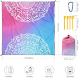 Beach Blanket Waterproof Sandproof Beach Mat 79" X 83" /10'x9'for 2-8 Adults Quick Drying Outdoor Picnic Mat Beach Accessories for Travel, Camping, Hiking