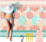 Beach Blanket Waterproof Sandproof Extra Large Beach Mat 79" X 83"/120"x108"for 1-8 Adults Quick Drying Durable Outdoor Picnic Mat for Beach Travel Camping Hiking