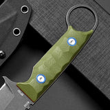 Eafengrow EF152 Fixed Blade Knife K110 Steel Blade G10 Handle Full Tang EDC Tool Knife for Outdoor Working Camping Hiking