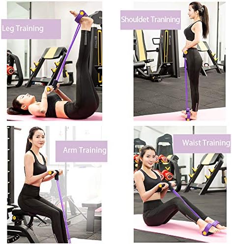Multifunction Tension Rope, 6-Tube Elastic Yoga Pedal Puller Resistance Band, Natural Latex Tension Rope Fitness Equipment, for Abdomen/Waist/Arm/Leg Stretching Slimming Training
