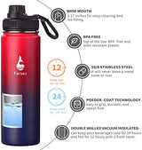 Farsea Insulated Water Bottle With Paracord Handle, Protective Silicone Boot and 2 Lids (Straw Lid & Spout Lid), Stainless Steel Water Bottle Wide Mouth, Double Wall Sweat-Proof BPA-Free, 24 oz