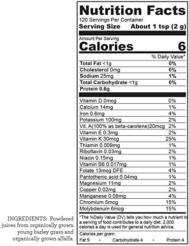 Hallelujah Diet Organic BarleyMax - Barley Grass Juice and Alfalfa Juice Powder, Vegan Formula, Plant-Based Dietary Supplement, Health Food Products, Original, 8.5 Ounce Bottle (60 Day Supply)