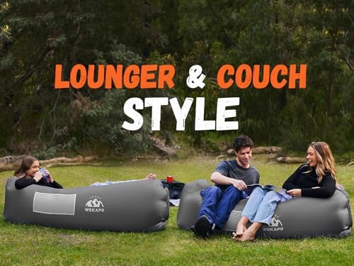 WEKAPO Inflatable Lounger Air Sofa Hammock-Portable,Water Proof& Anti-Air Leaking Design-Ideal Couch for Backyard Beach Traveling Camping Picnics & Music Festivals