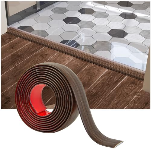 Art3d Vinyl Floor Transition Strip - Laminate Floor Divider for Joining Gaps and Carpets, Brown (10 FT, 1.57in)